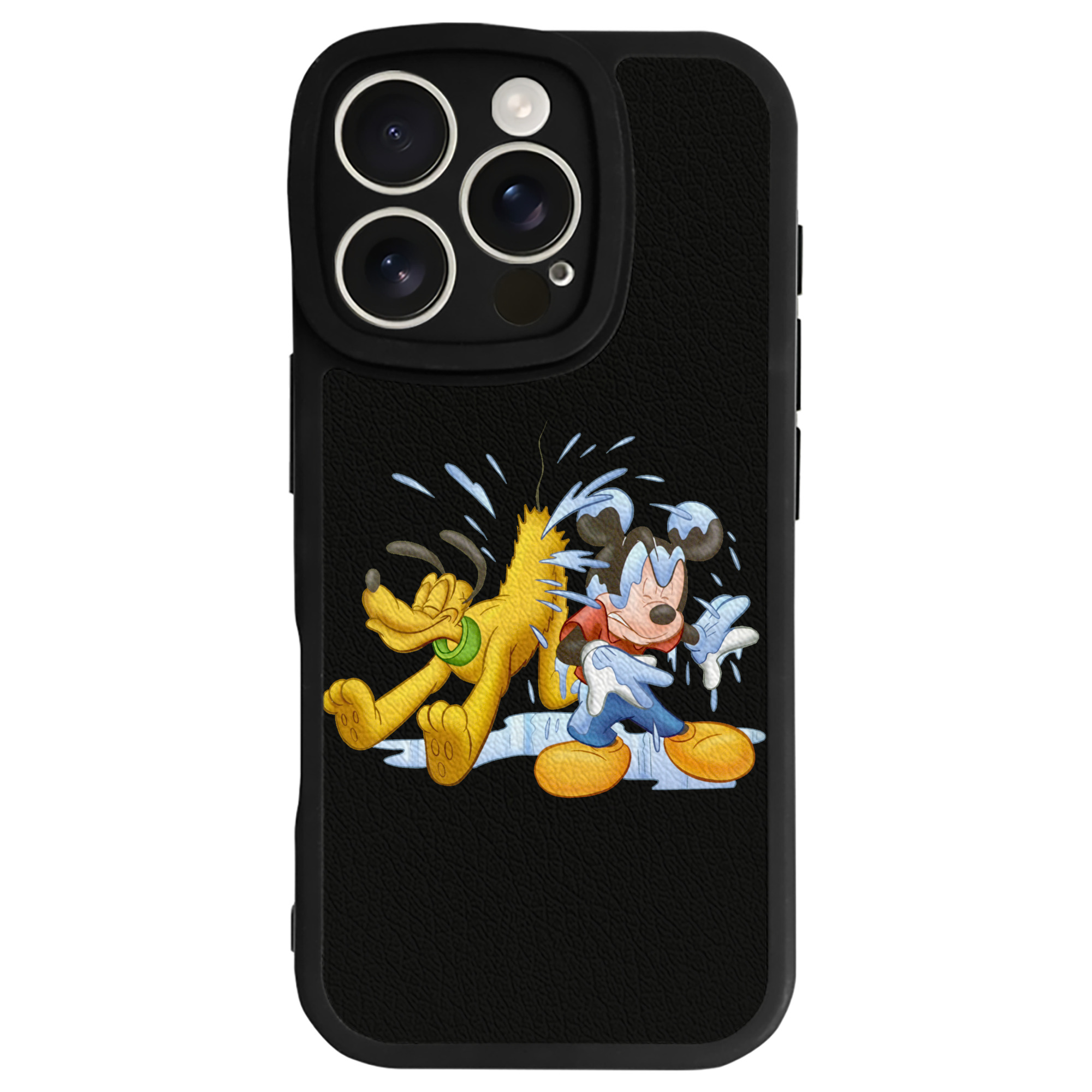 （画像用） ミッキーマウス Mickey Mouse 【iPhone 16シリーズ対応】シリコンスマホケース（レザー調） 材質：シリコン
